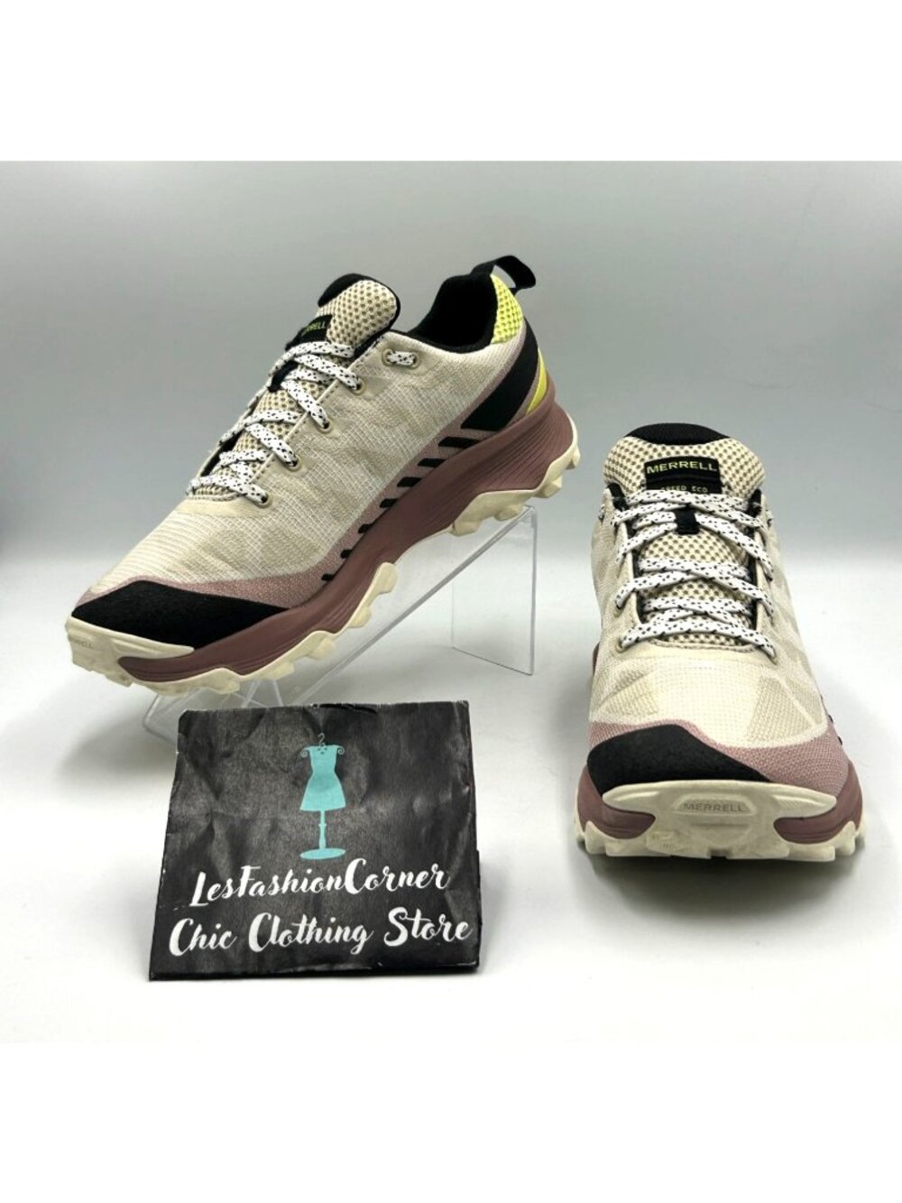 Merrell Women's Beige/Blush Speed Eco Hiking Sneakers Low-Top  Shoes Sz 10 3284